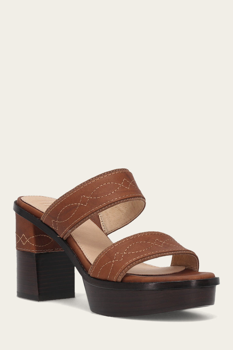 Pipa Woodstock 2 Band Platform Sandal - Saddle - Hero
