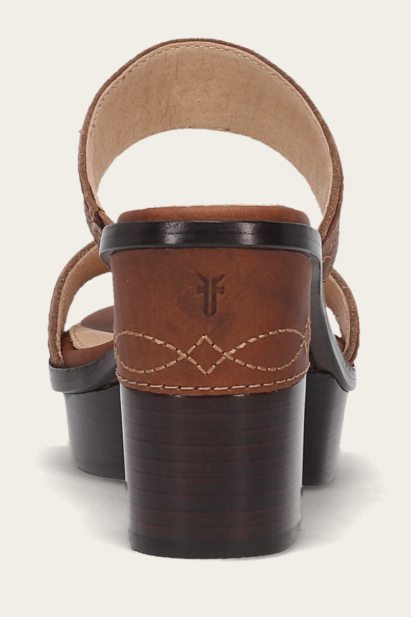Pipa Woodstock 2 Band Platform Sandal - Saddle - Back