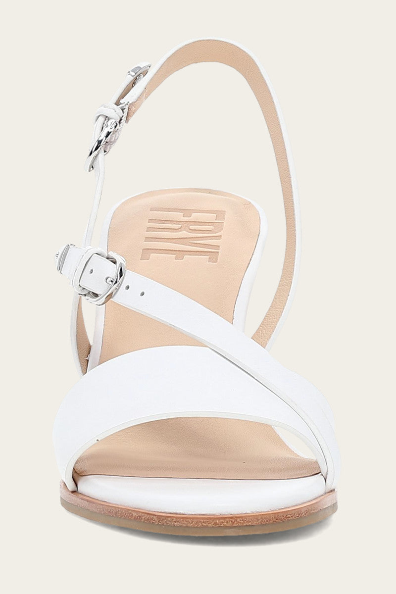Rachel Buckle Sandal - White - Front