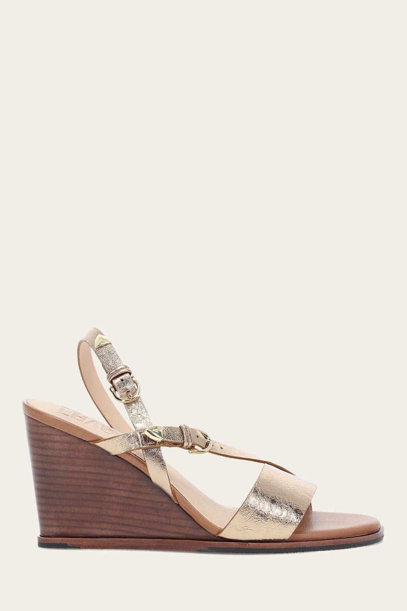 Rachel Buckle Sandal - Dark Gold - Outside