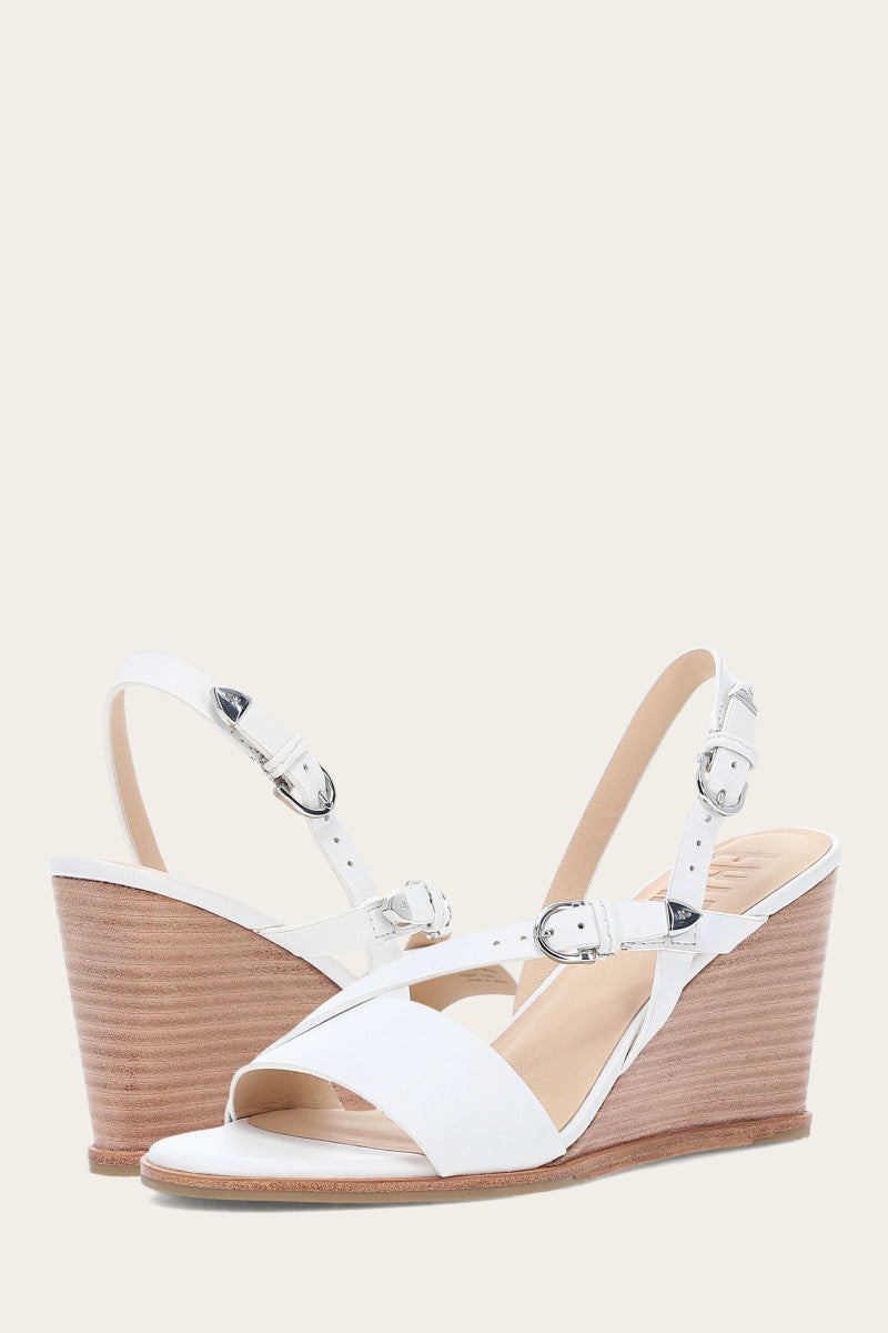 Rachel Buckle Sandal - White - Pair