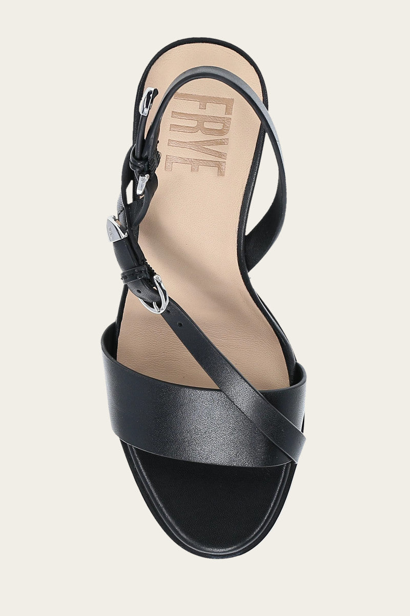Rachel Buckle Sandal - Black - Top Down