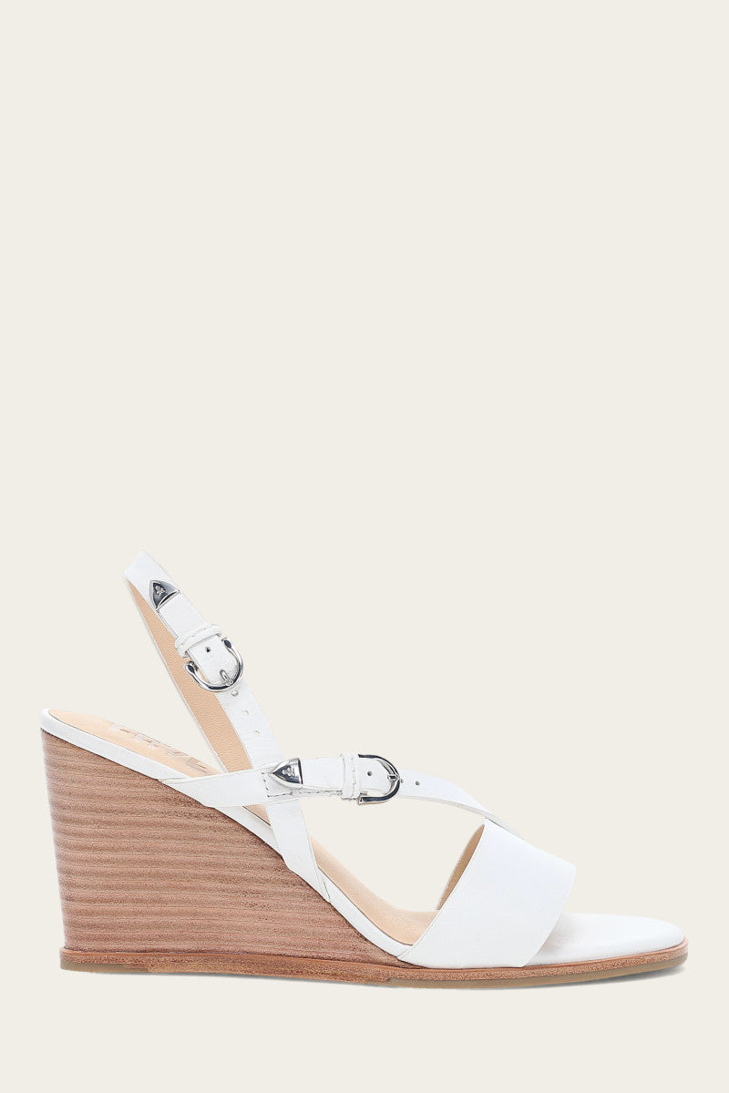 Rachel Buckle Sandal - White - Outside