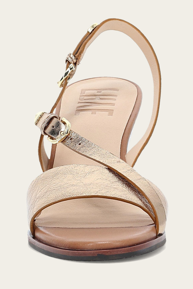 Rachel Buckle Sandal - Dark Gold - Front
