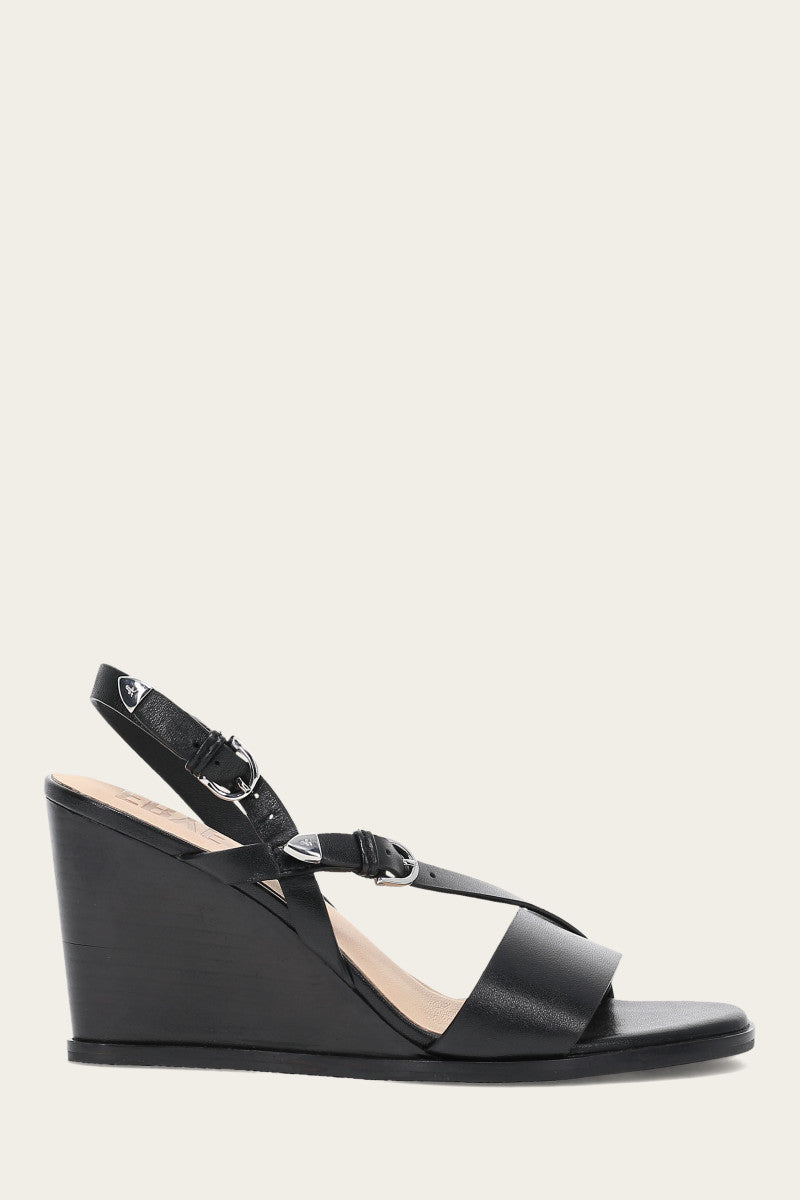 Rachel Buckle Sandal - Black - Outside