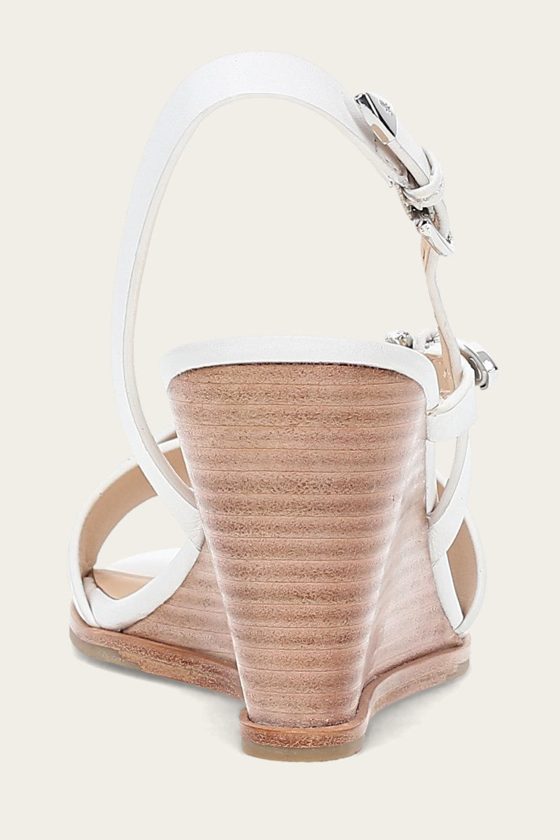Rachel Buckle Sandal - White - Back