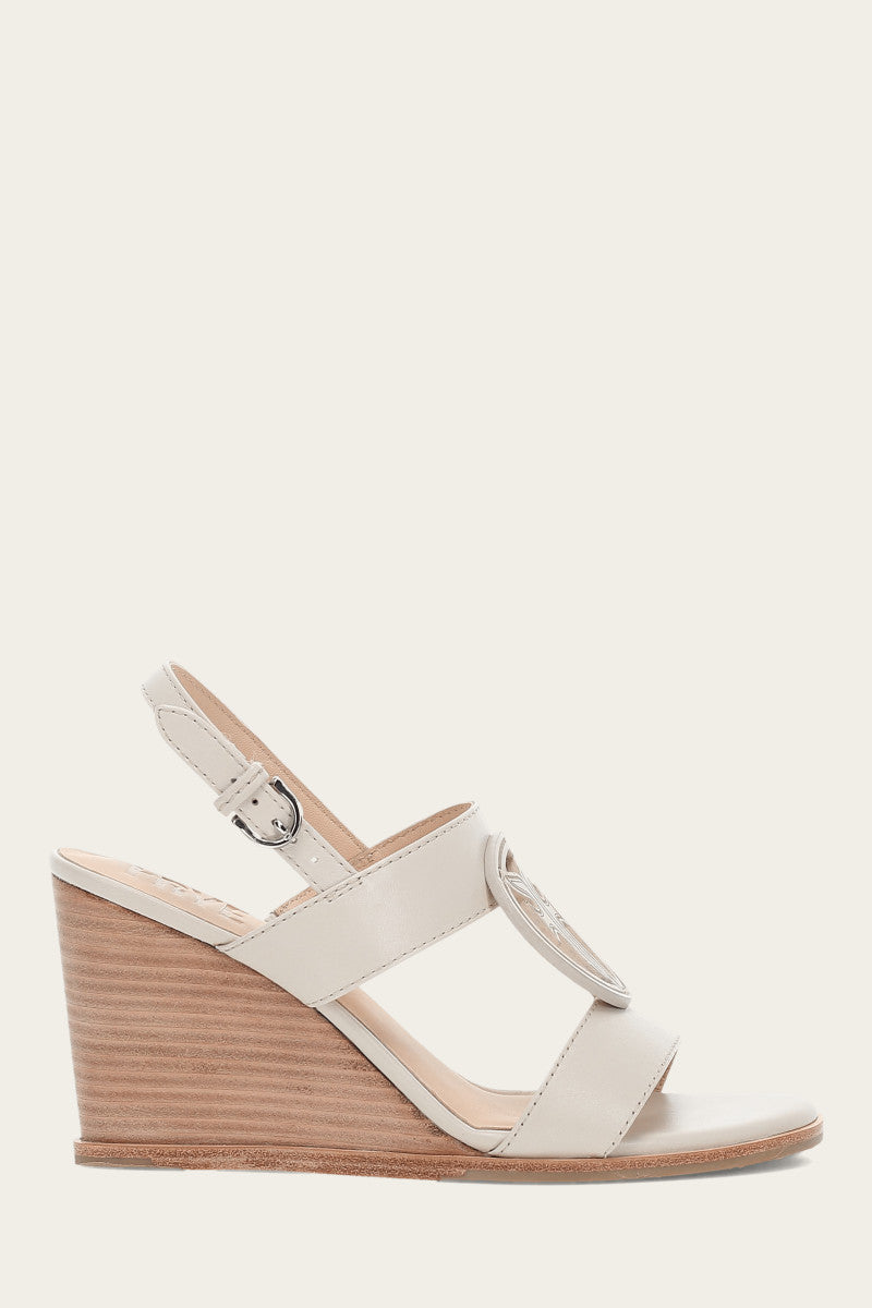 Rachel Logo Sandal - Ivory - Outside