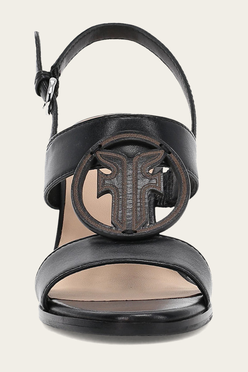 Rachel Logo Sandal - Black - Front