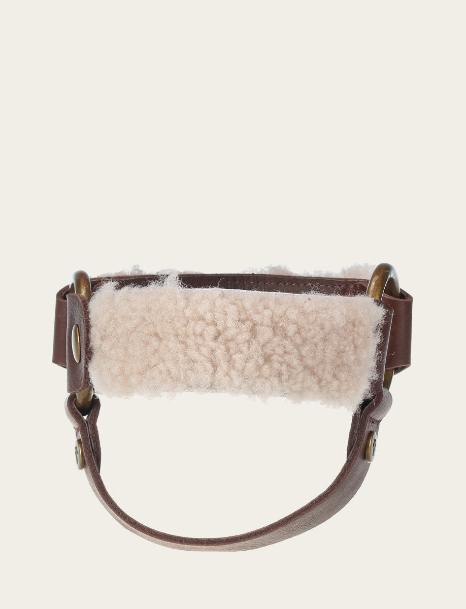 Removable Shearling Boot Harness - Espresso - Front