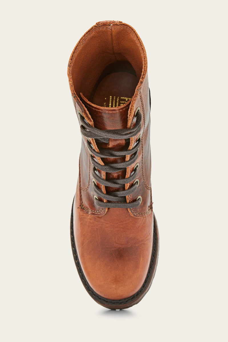 Sabrina 6G Lace Up - Cognac - Top Down