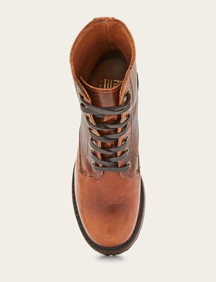 Sabrina 6G Lace Up - Cognac - Top Down