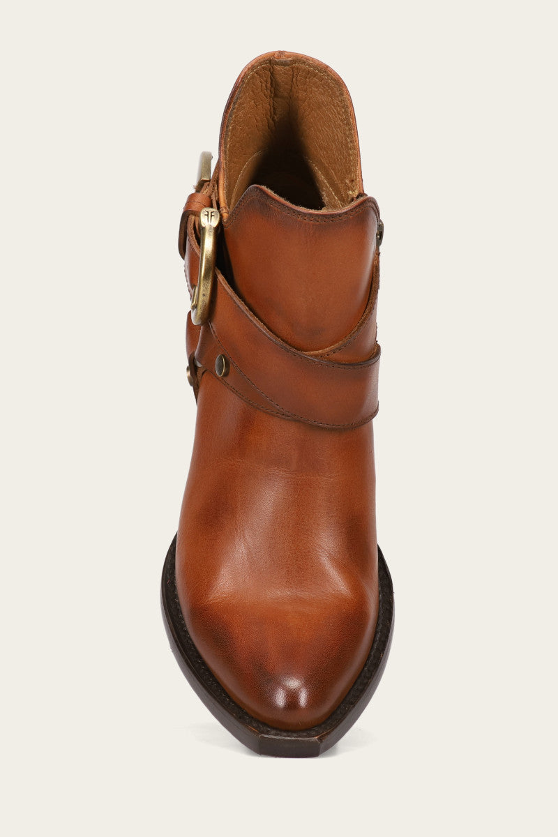 Sacha Multi Strap Bootie - Caramel - Top Down