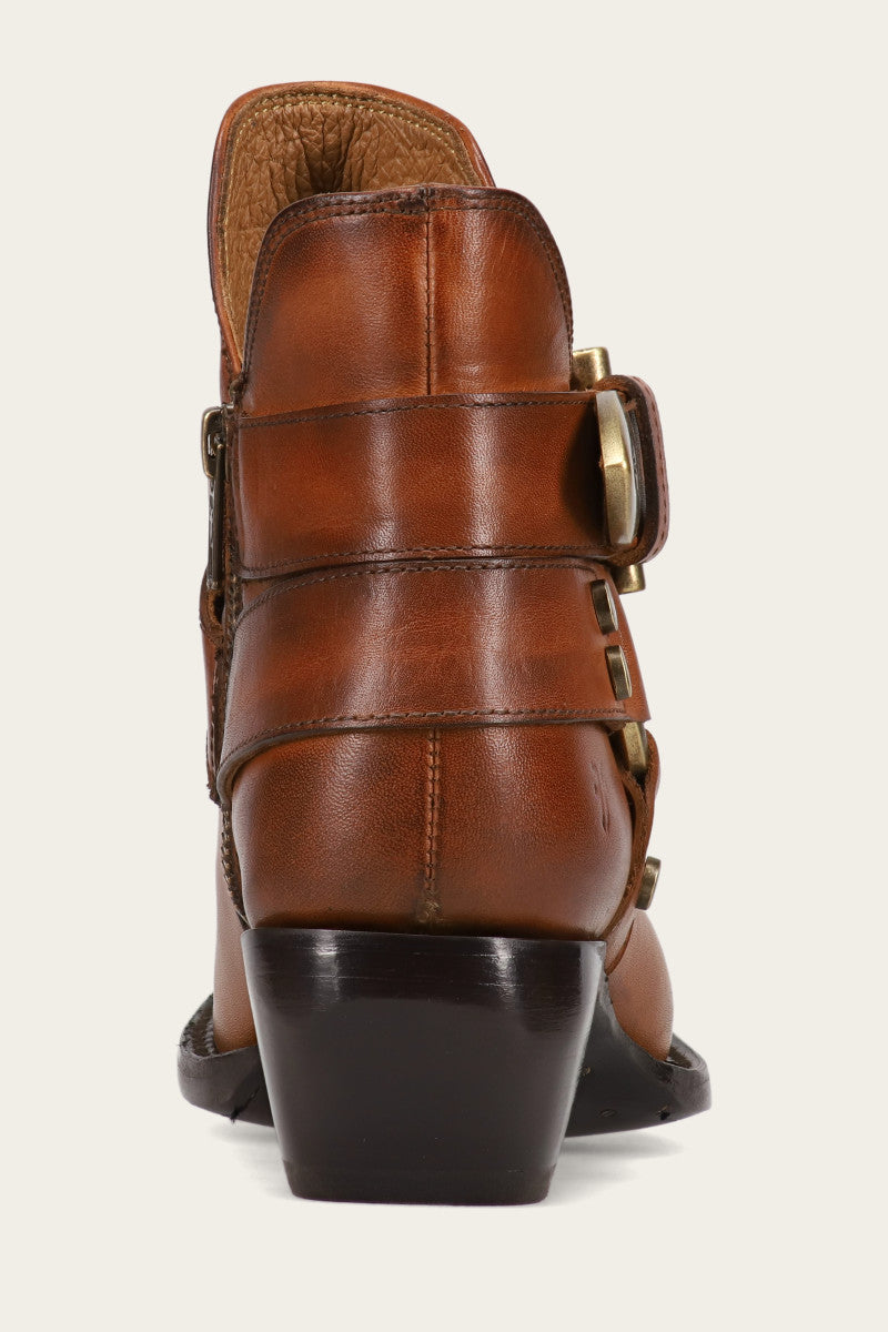 Sacha Multi Strap Bootie - Caramel - Back