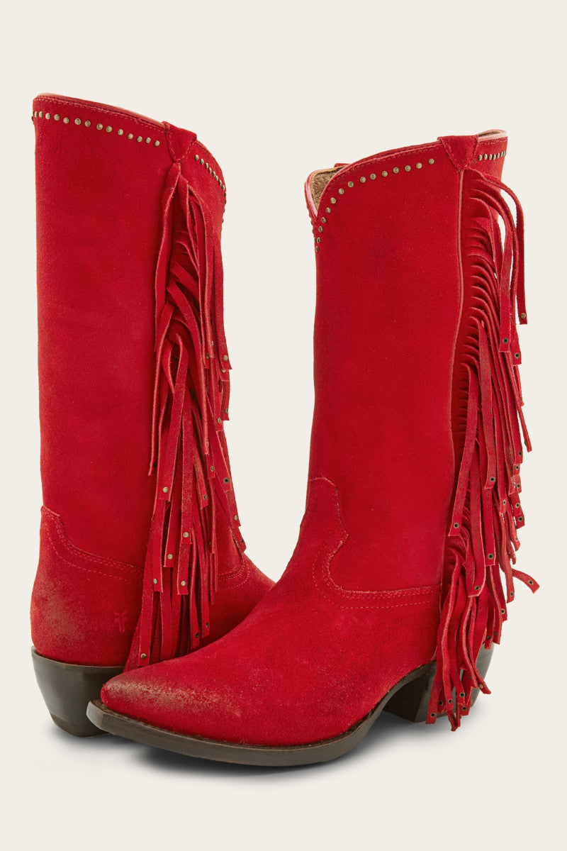 Sacha Tall Fringe - Red - Pair