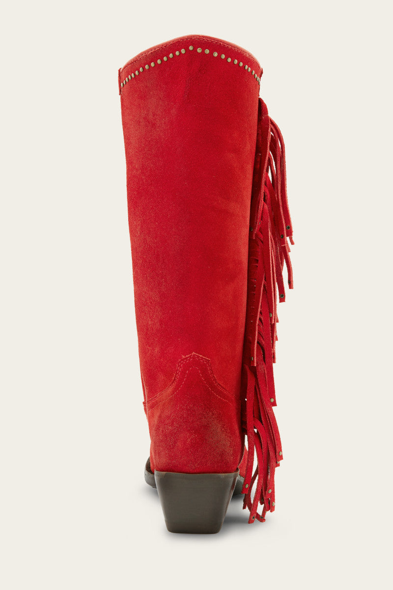 Sacha Tall Fringe - Red - Back