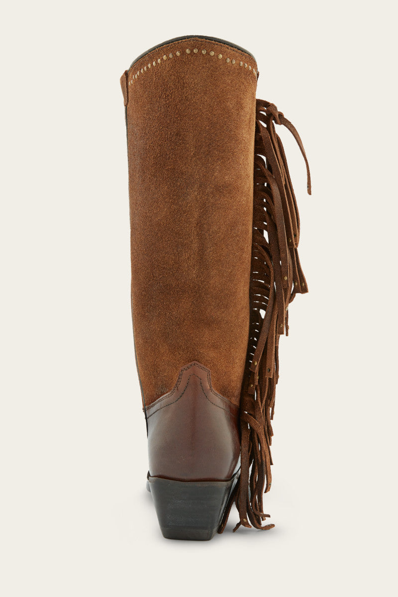 Sacha Tall Fringe - Cognac - Back