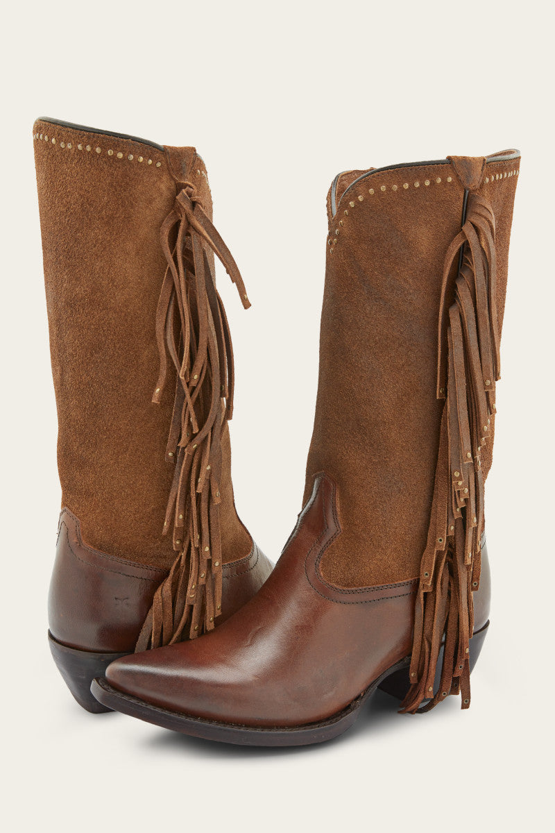 Sacha Tall Fringe - Cognac - Pair