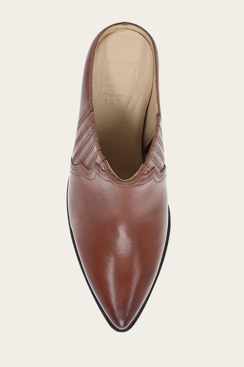 Sara Western Mule - Cinnamon - Top Down