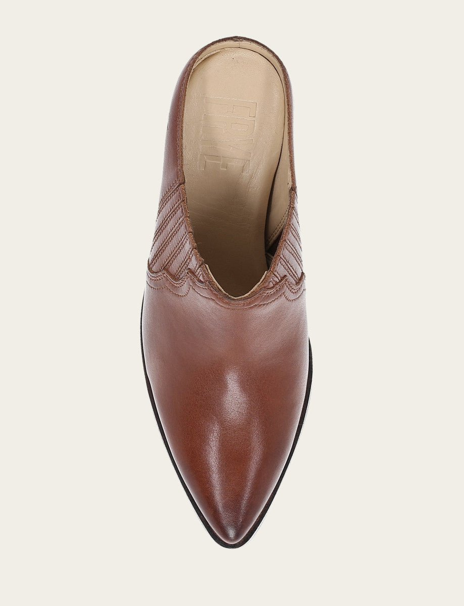 Sara Western Mule - Cinnamon - Top Down