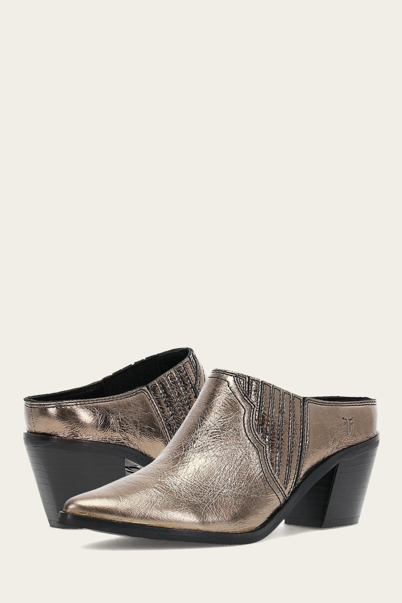 Sara Western Mule - Bronze - Pair