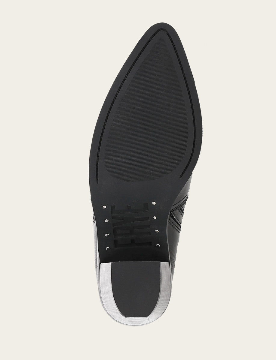 Sara Western Mule - Black - Sole