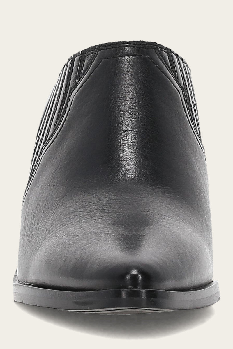 Sara Western Mule - Black - Front