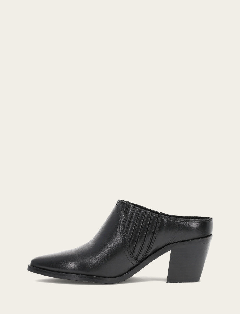 Sara Western Mule - Black - Inside