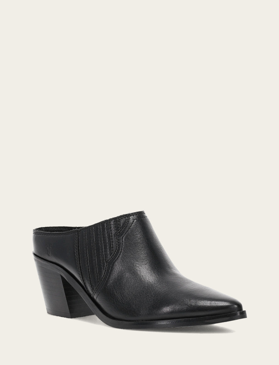 Sara Western Mule - Black - Hero
