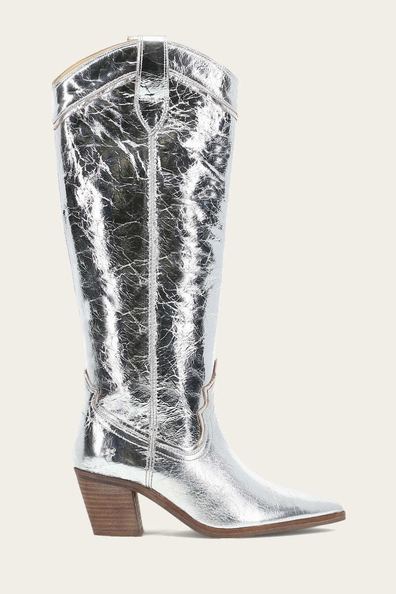Sara Western Tall - Silver - Outside