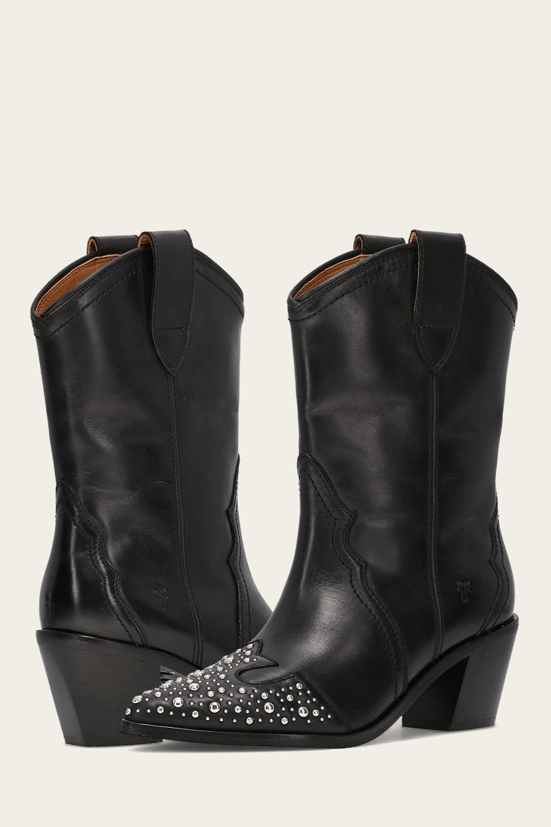 Sara Wingtip Stud - Black - Pair