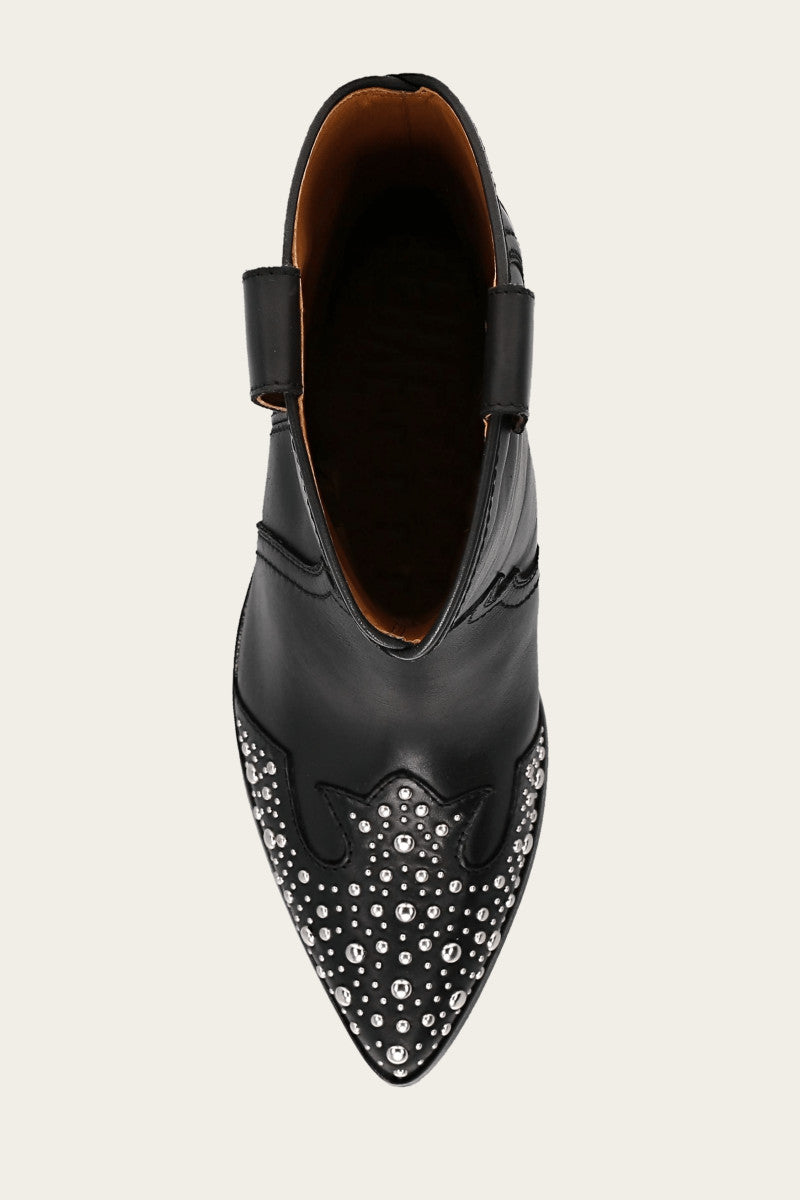 Sara Wingtip Stud - Black - Top Down
