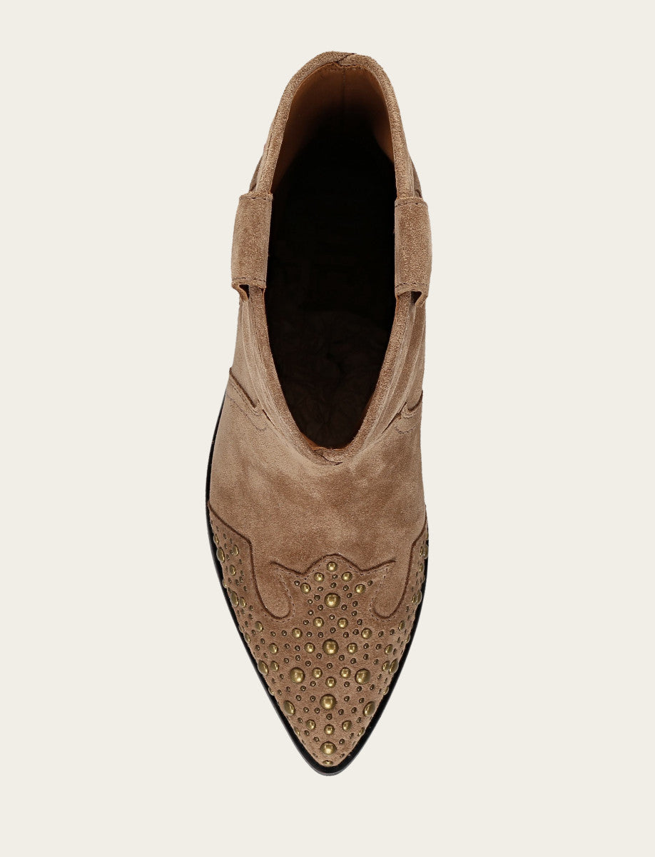Sara Wingtip Stud - Almond - Top Down