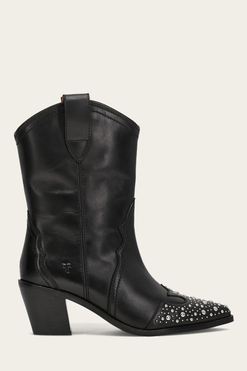 Sara Wingtip Stud - Black - Outside