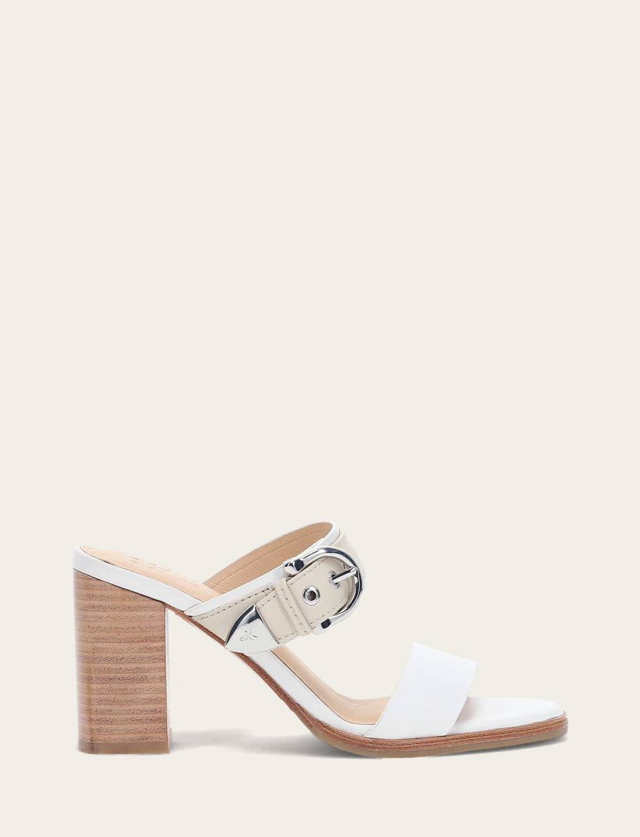 Stella Buckle Slide - White/Ivory - Outside
