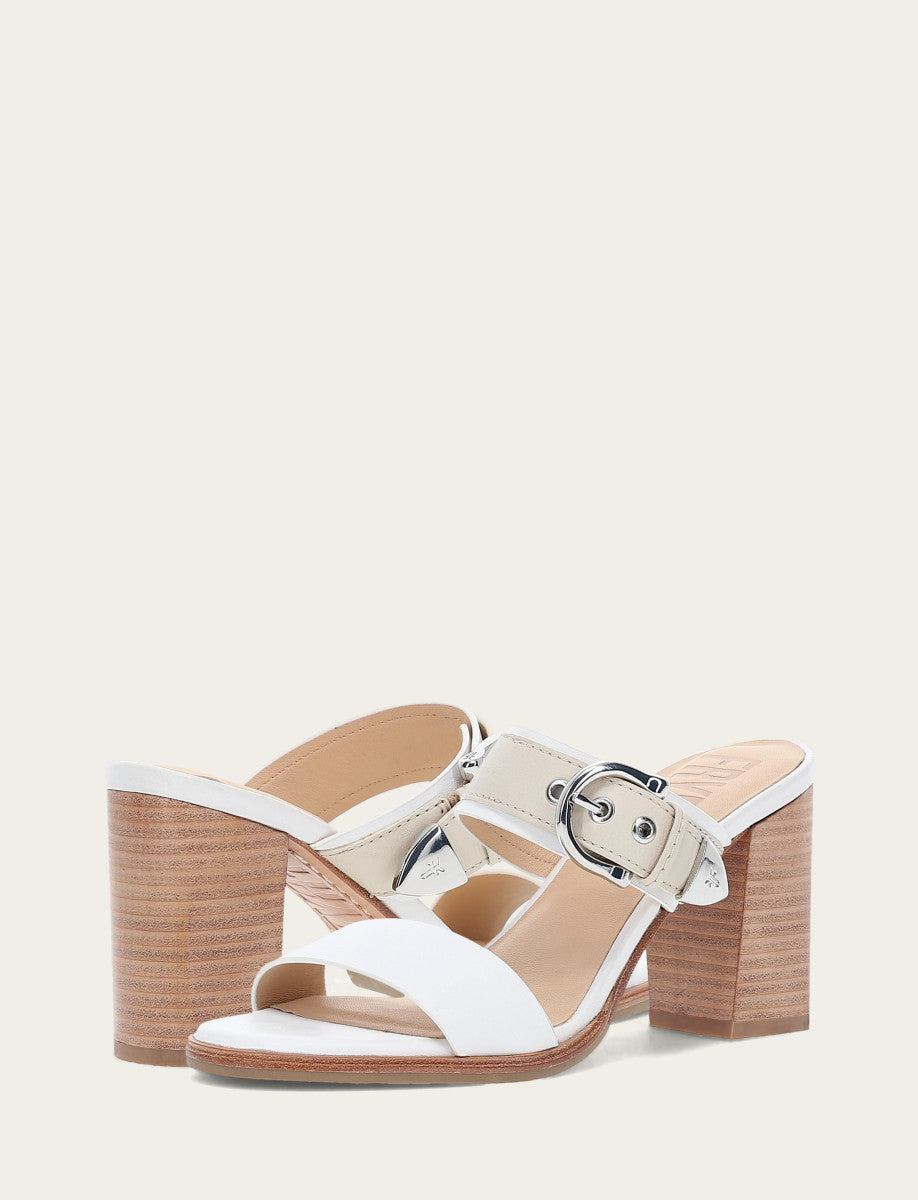 Stella Buckle Slide - White/Ivory - Pair