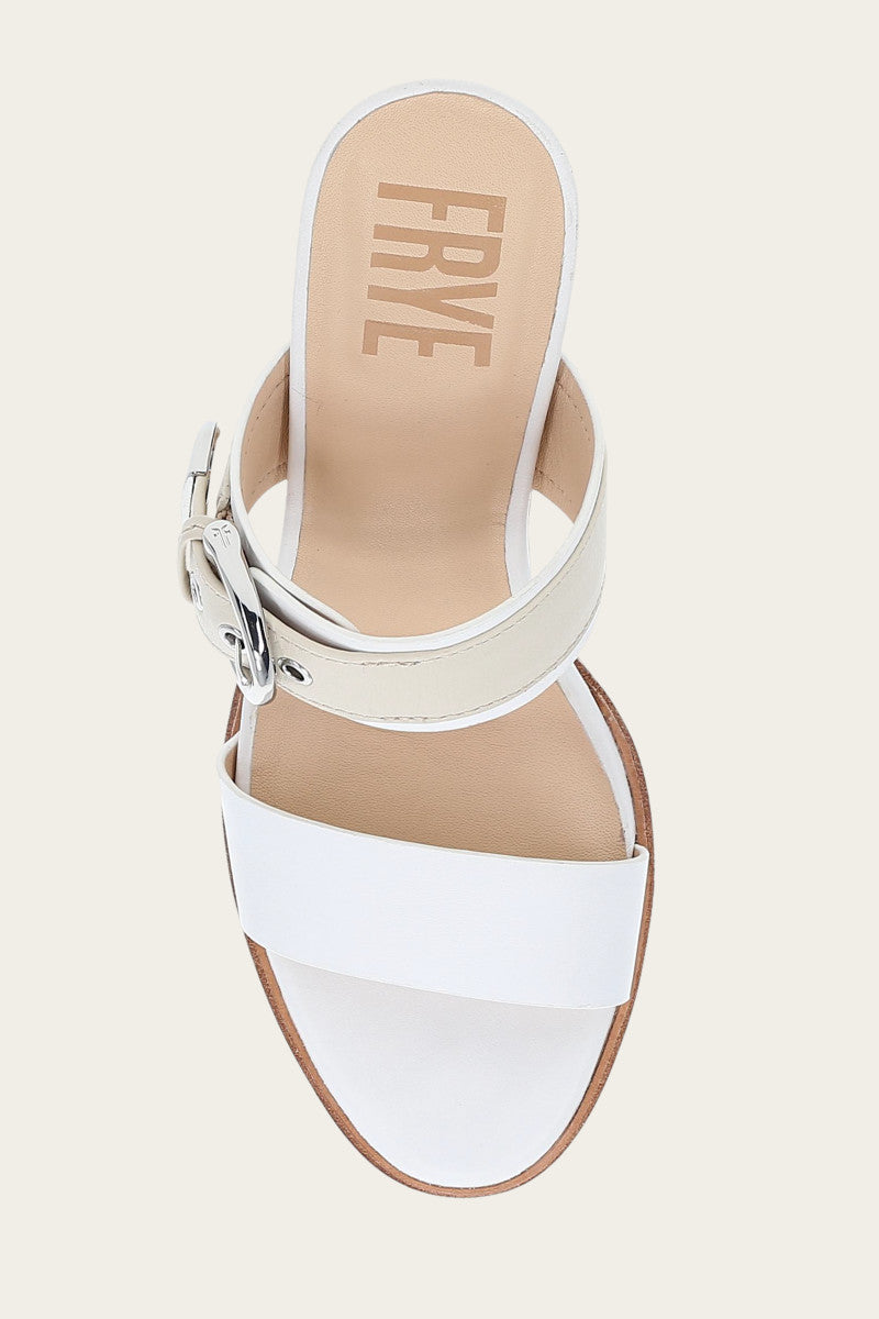 Stella Buckle Slide - White/Ivory - Top Down