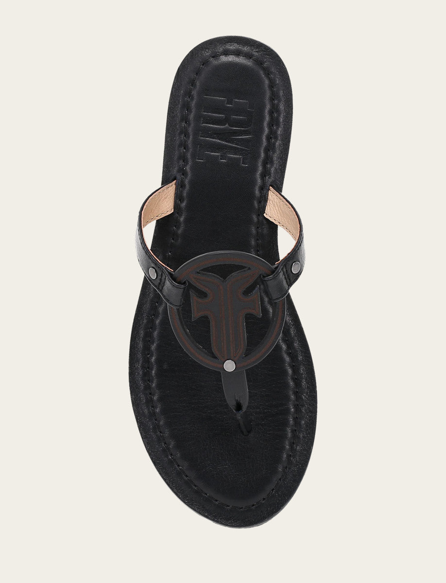 Taylor Logo Sandal - Black - Top Down