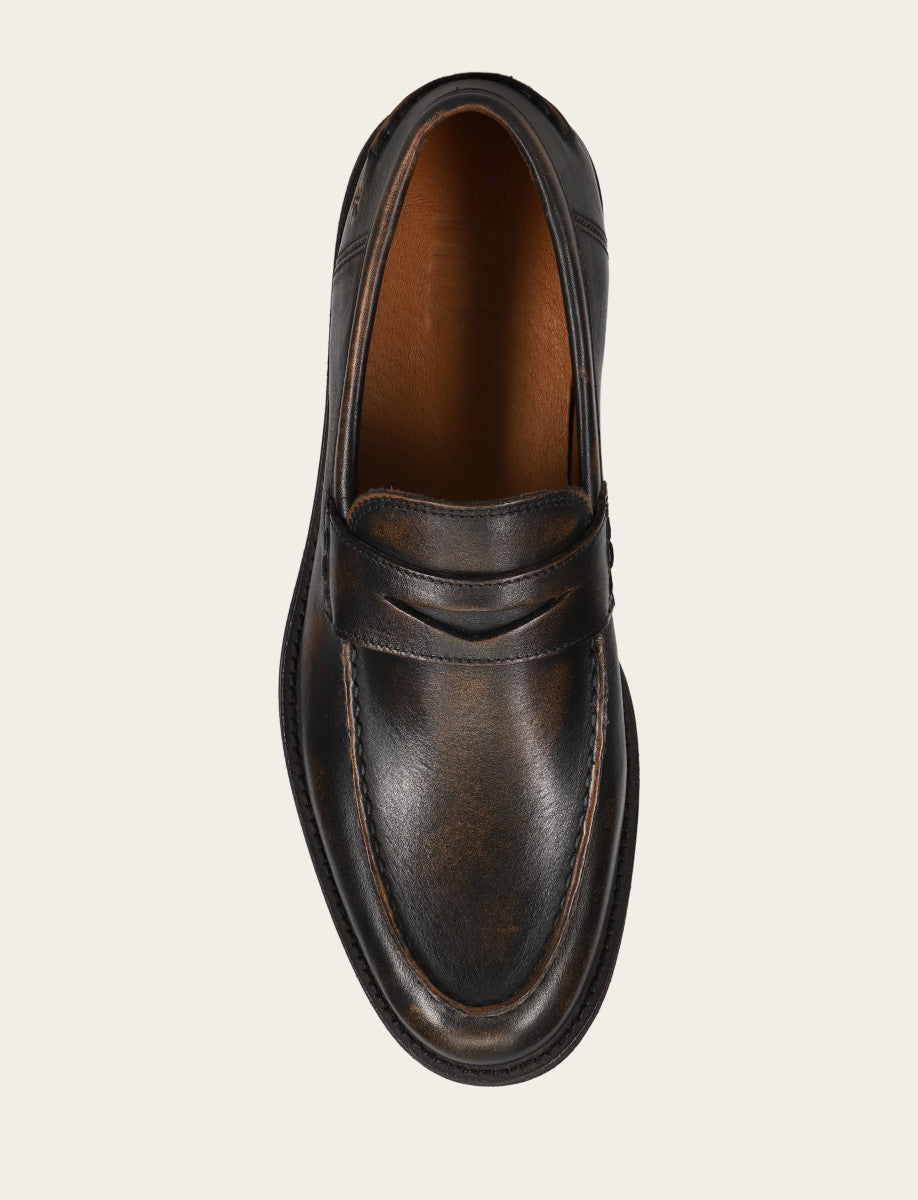 Tyler Flex Penny - Brown Brush Off - Top Down