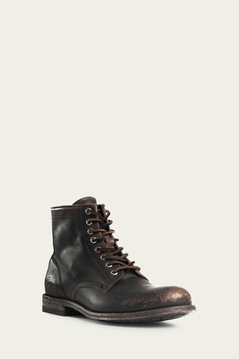 Tyler Lace Up - Antiqued Black - Hero