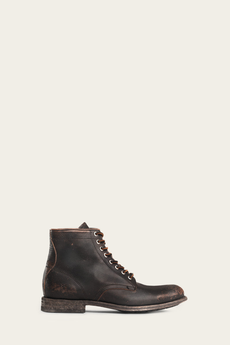 Tyler Lace Up - Antiqued Black - Outside