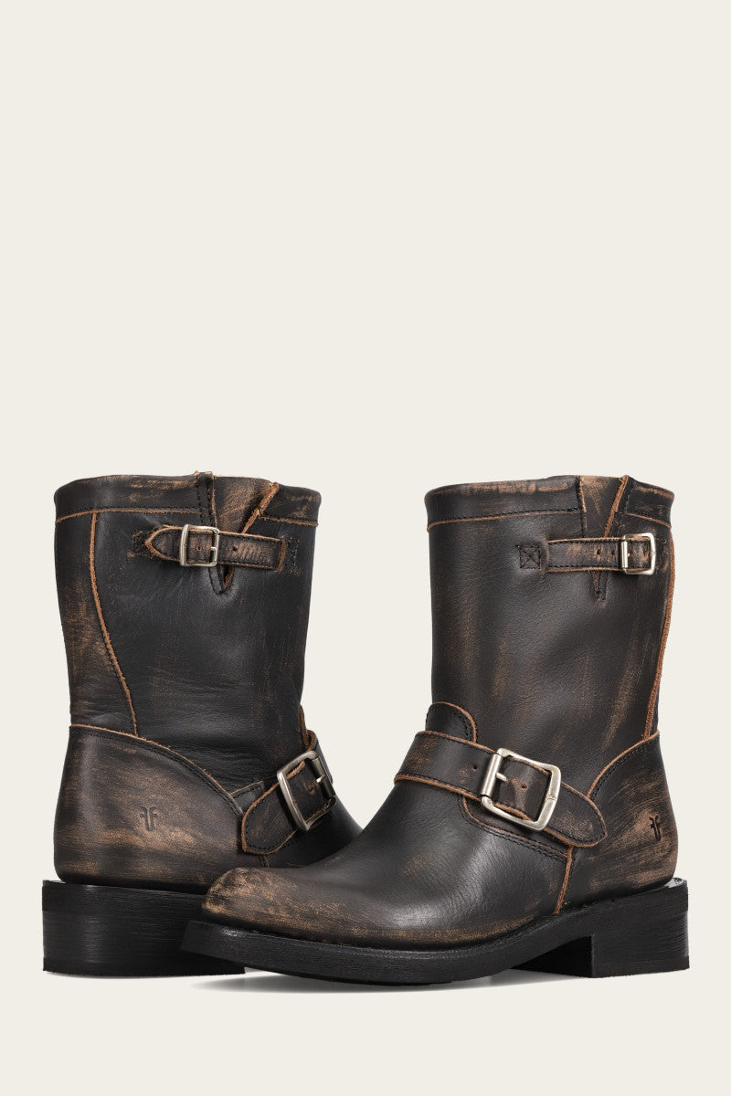 Viv Short Engineer - Distressed Black - Pair