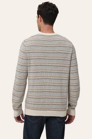 Birdseye Stripe Crewneck Sweater
