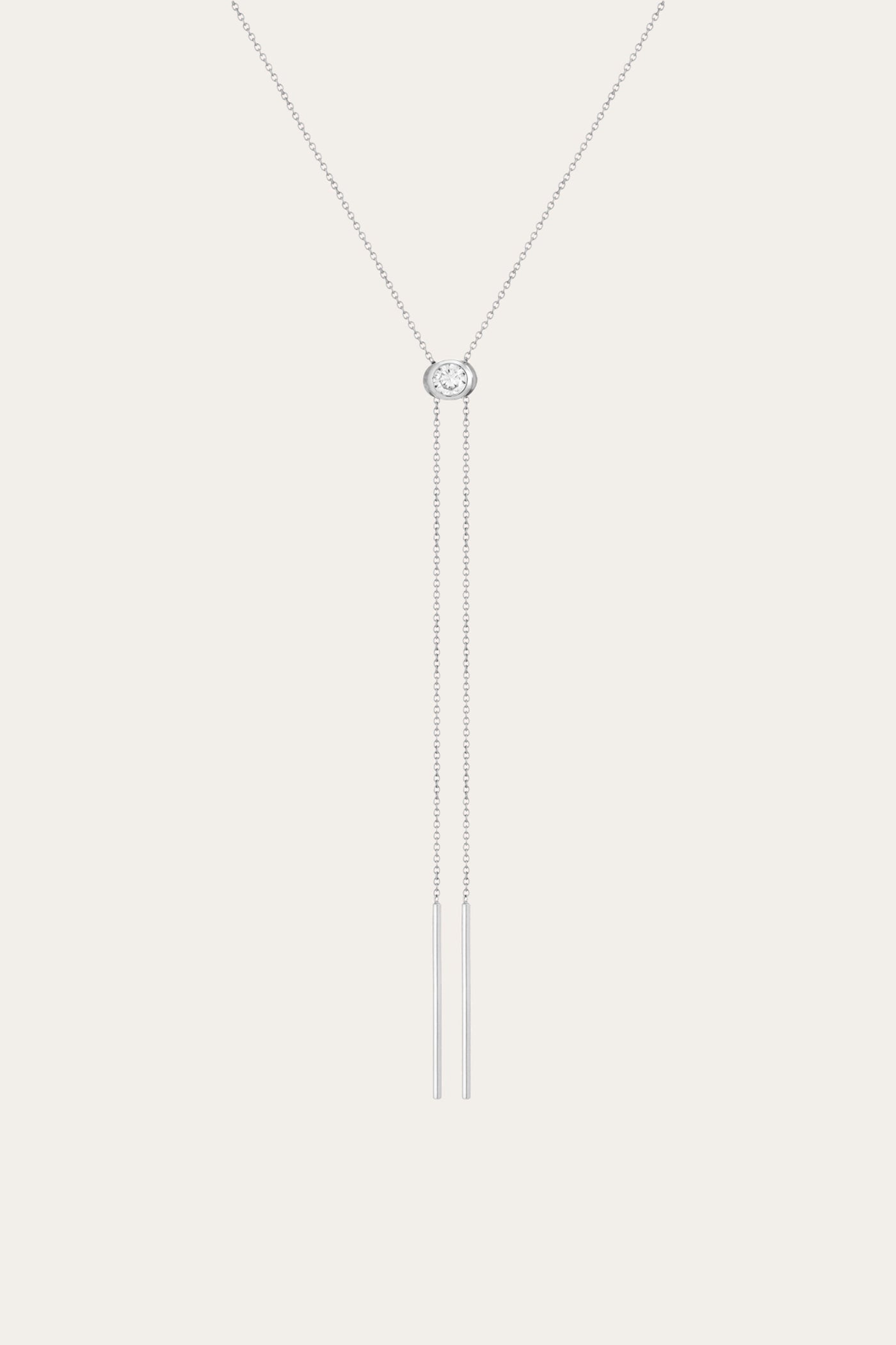 Aurate x Frye: Lab Grown White Sapphire Bolo Necklace