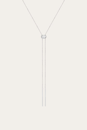Aurate x Frye: Lab Grown White Sapphire Bolo Necklace