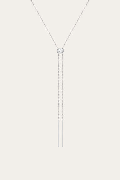 Aurate x Frye: Lab Grown White Sapphire Bolo Necklace