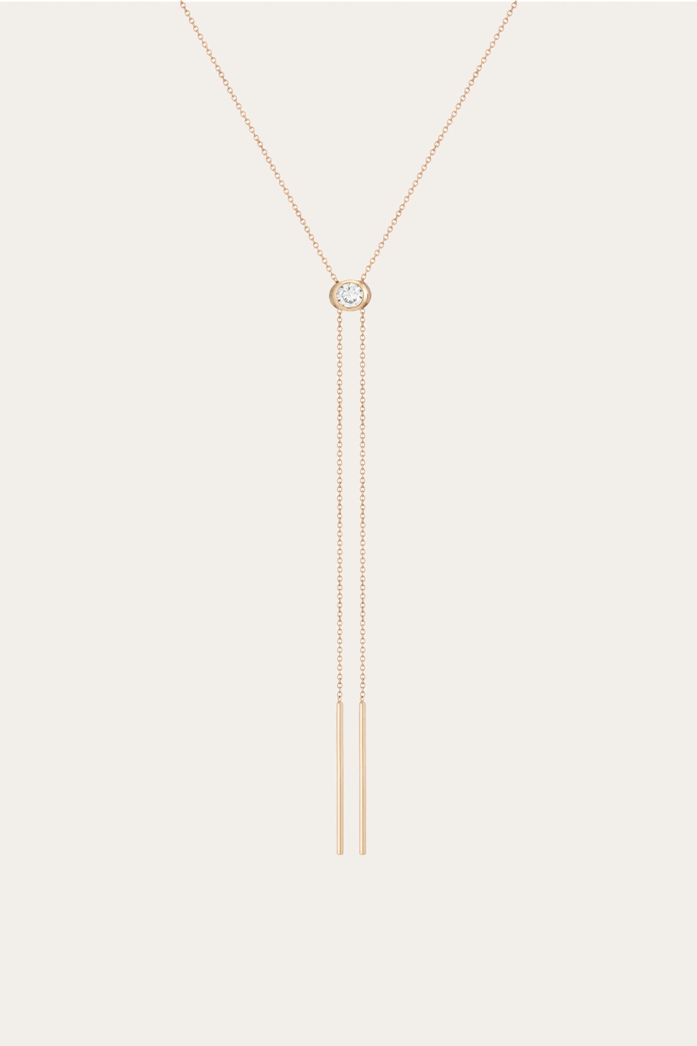 Aurate x Frye: Lab Grown White Sapphire Bolo Necklace