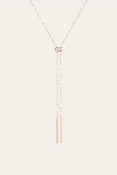 Aurate x Frye: Lab Grown White Sapphire Bolo Necklace