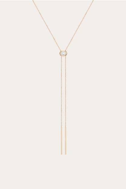 Aurate x Frye: Lab Grown White Sapphire Bolo Necklace