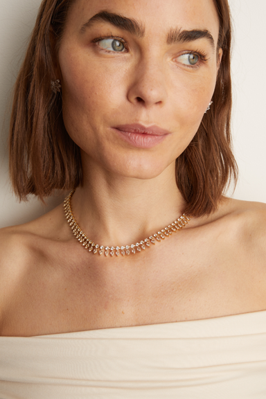 Aurate x Frye: Marquise Fringe Necklace