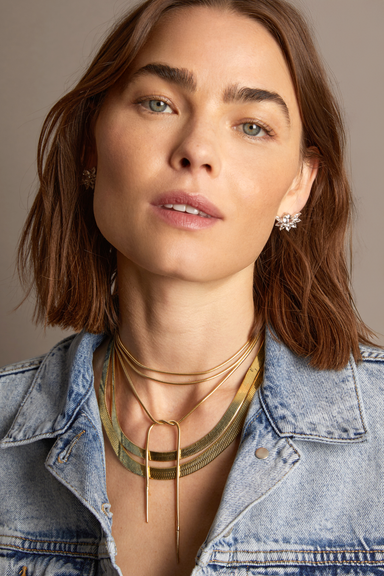 Aurate x Frye: Extra Bold Herringbone Necklace